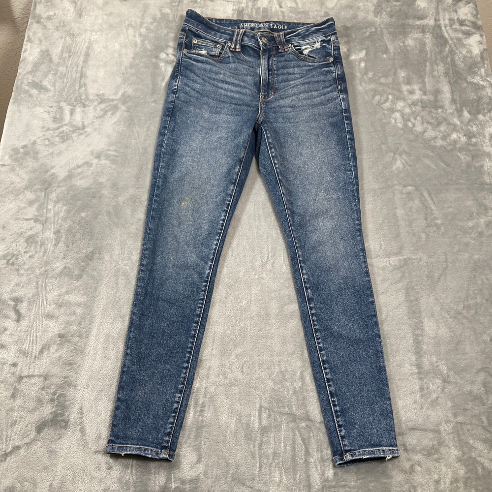 American Eagle Women's Jeans Size 6 Super Hi Rise Jegging Blue‎ Wash